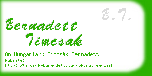 bernadett timcsak business card