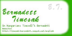 bernadett timcsak business card